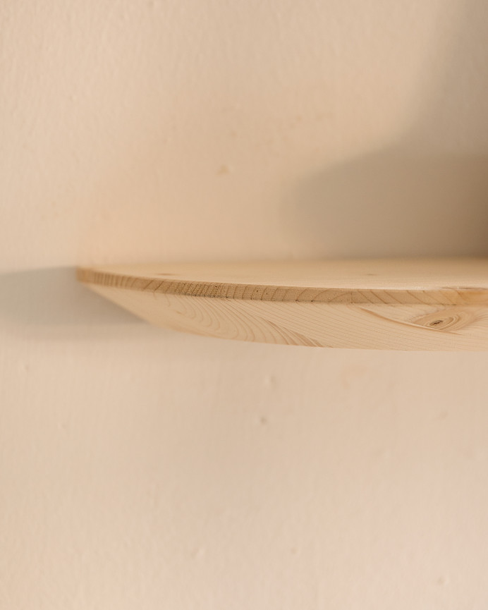 Pacchetto di 2 scaffali rotondi fluttuanti in legno massello naturale, varie dimensioni