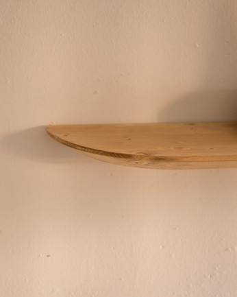 Pacchetto 2 mensole rotonde flottanti in legno massello tono quercia media diverse dimensioni