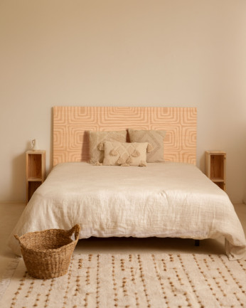 Testata del letto in legno massello con stampe di varie misure
