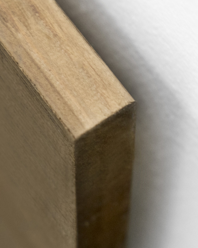 Testiera in legno massello con stampa a motivo Floreale one line in tonalità di rovere scuro di varie misure