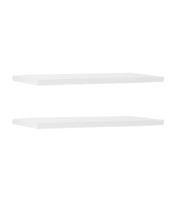 Pacchetto 2 mensole fluttuanti in legno massello colore bianco varie misure