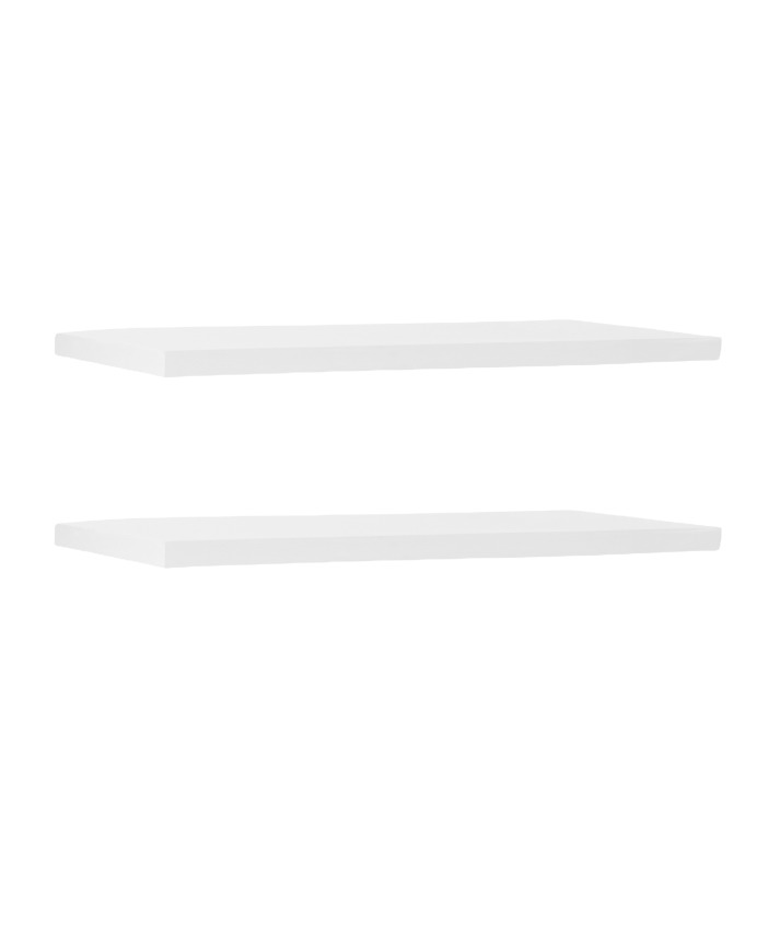 Pacchetto 2 mensole fluttuanti in legno massello colore bianco varie misure
