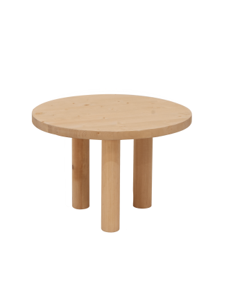 Tavolo da centro rotondo in legno massello color rovere medio di 40x60cm
