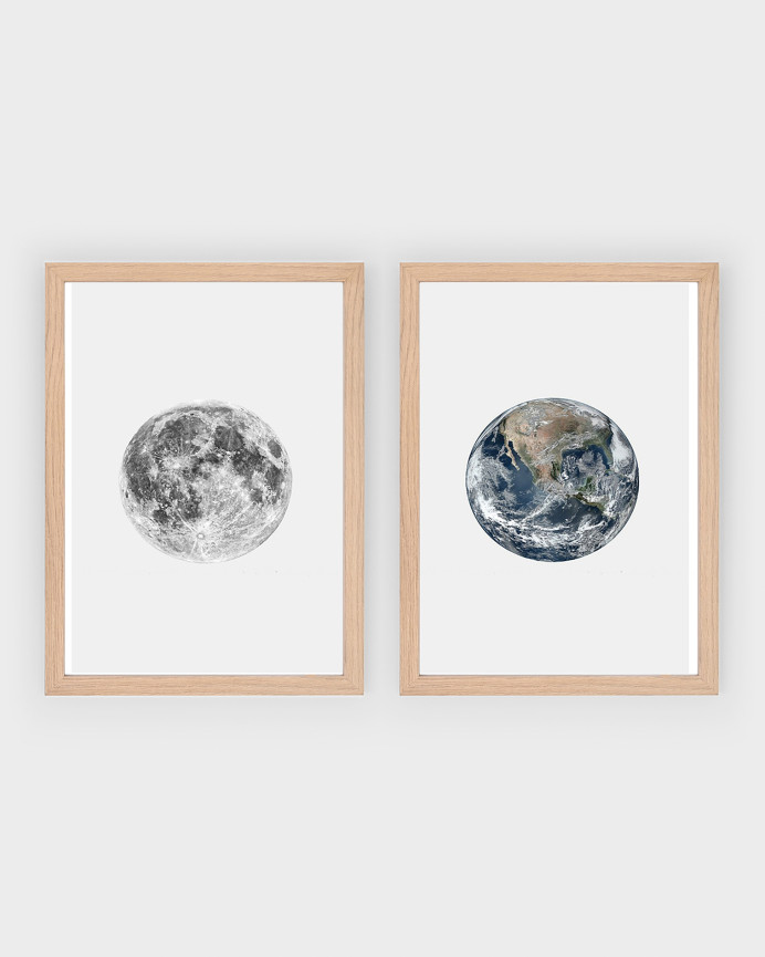 Pacchetto di 2 laminati Luna e Terra