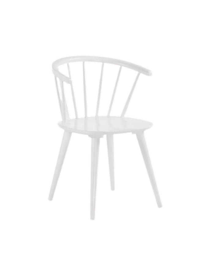 Sedie in legno massello di gomma verniciate di colore bianco di 77x53cm