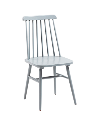 Sedie realizzate in legno massello di gomma verniciato in grigio di 89x43cm.