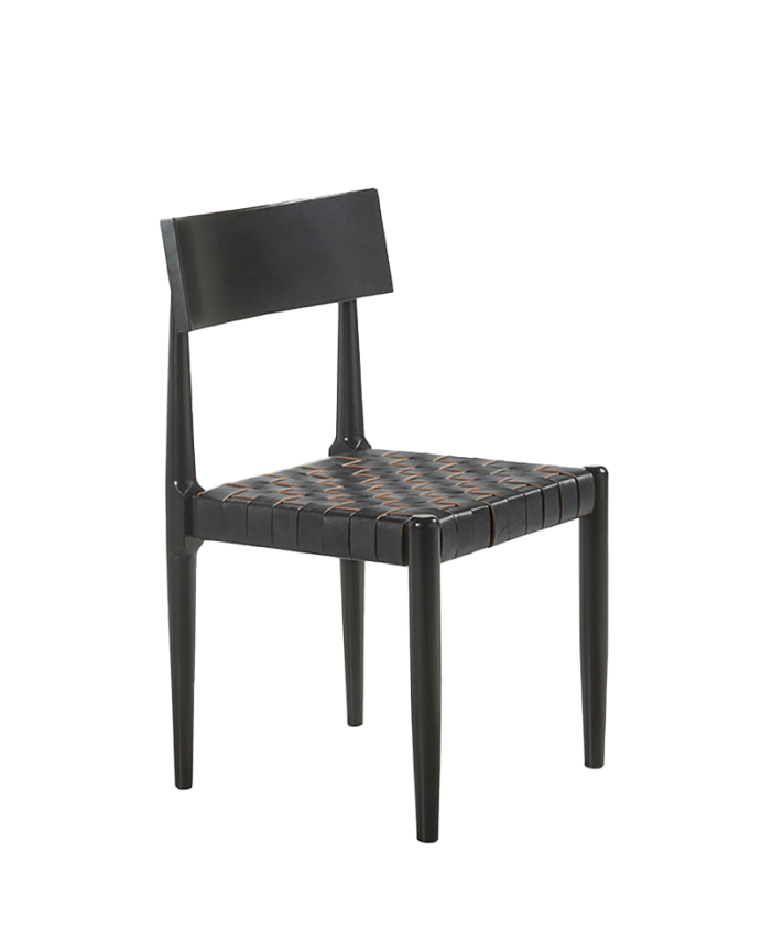 Sedia in legno massello di colore nero di 77,5 cm