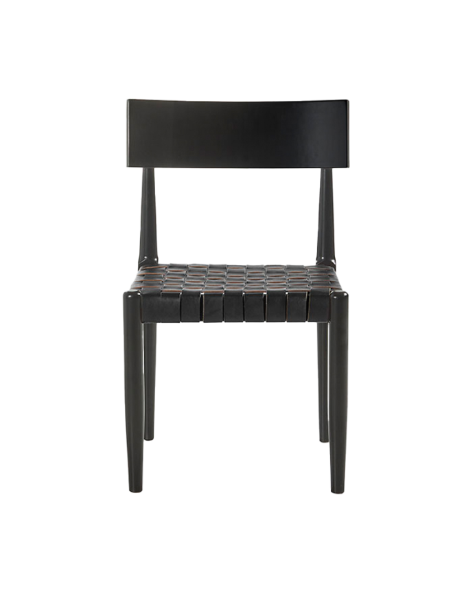 Sedia in legno massello di colore nero di 77,5 cm