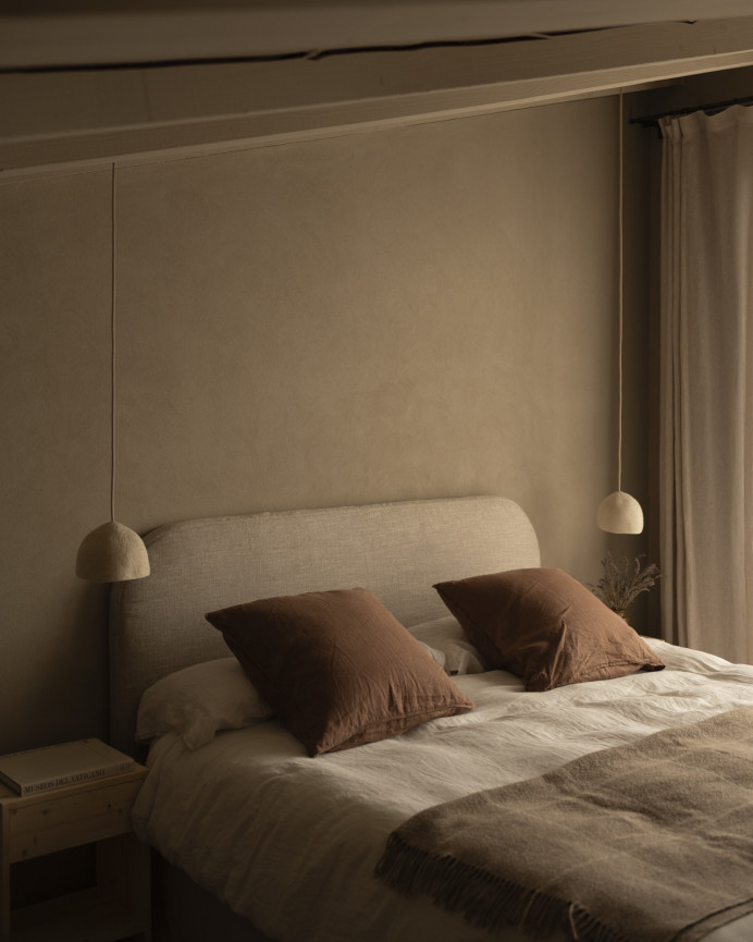 Copertura per testata del letto in lino beige di varie misure