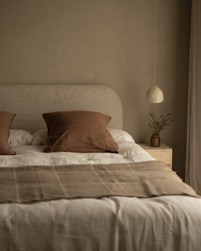 Copertura per testata del letto in lino beige di varie misure