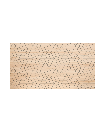Testiera in legno massello con motivo a linee geometriche decapate di varie misure