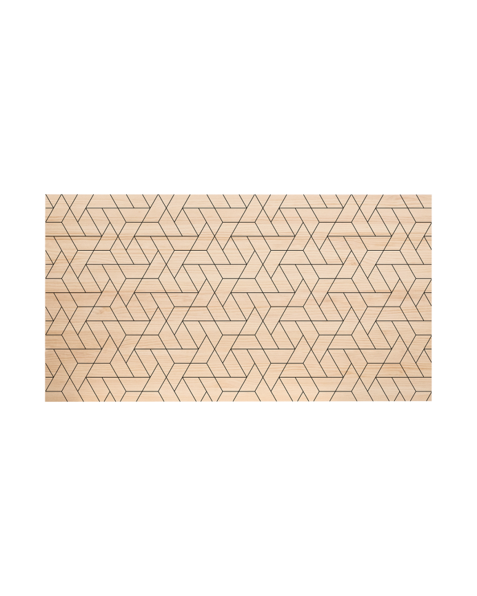Testiera in legno massello con motivo a linee geometriche decapate di varie misure