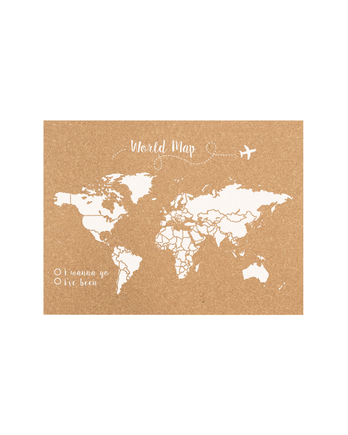 Mappa del mondo in sughero bianco di varie misure