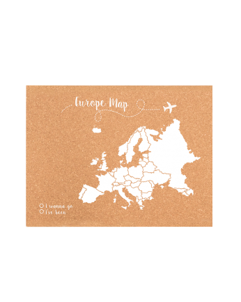 Mappa dell'Europa in sughero bianco di varie misure