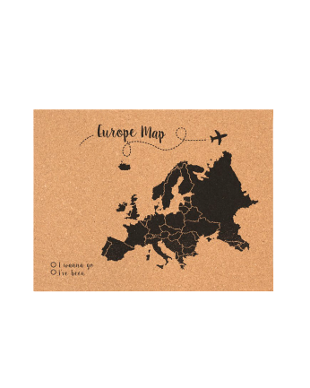 Mappa dell'Europa in sughero nero di varie misure