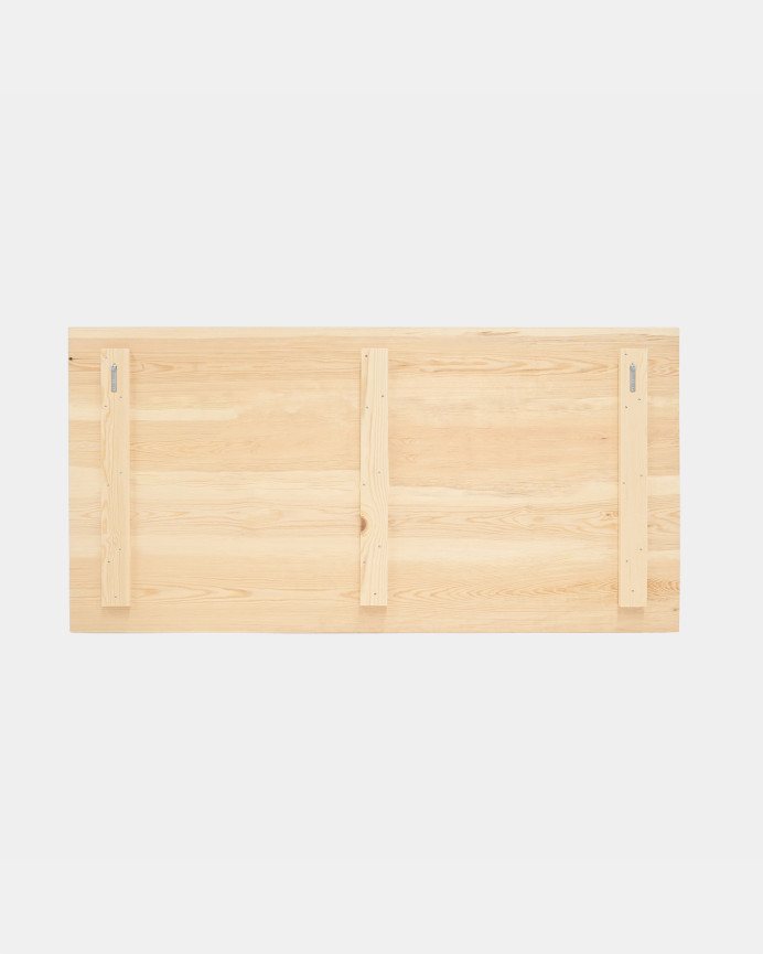 Testata del letto in legno massello con motivo 'Idraulico' in tonalità naturale di varie misure