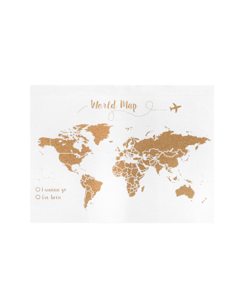 Mappa del mondo in sughero su sfondo bianco varie misure