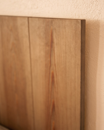 Testiera in legno massello in tonalità di rovere scuro di varie misure.