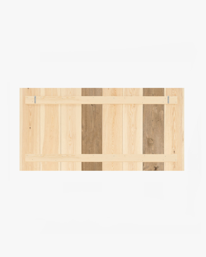 Testata del letto in legno massello combinata in diverse tonalità e misure.