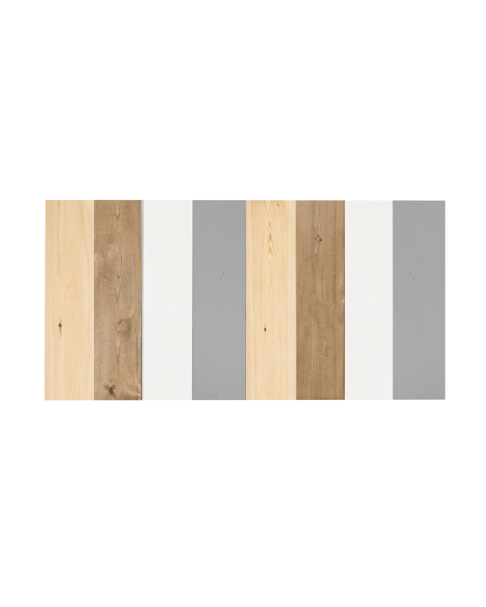Testata del letto in legno massello combinata in diversi toni e di varie misure