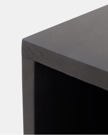Tavolino da notte o ausiliario in legno massello in tono nero di 60x20cm