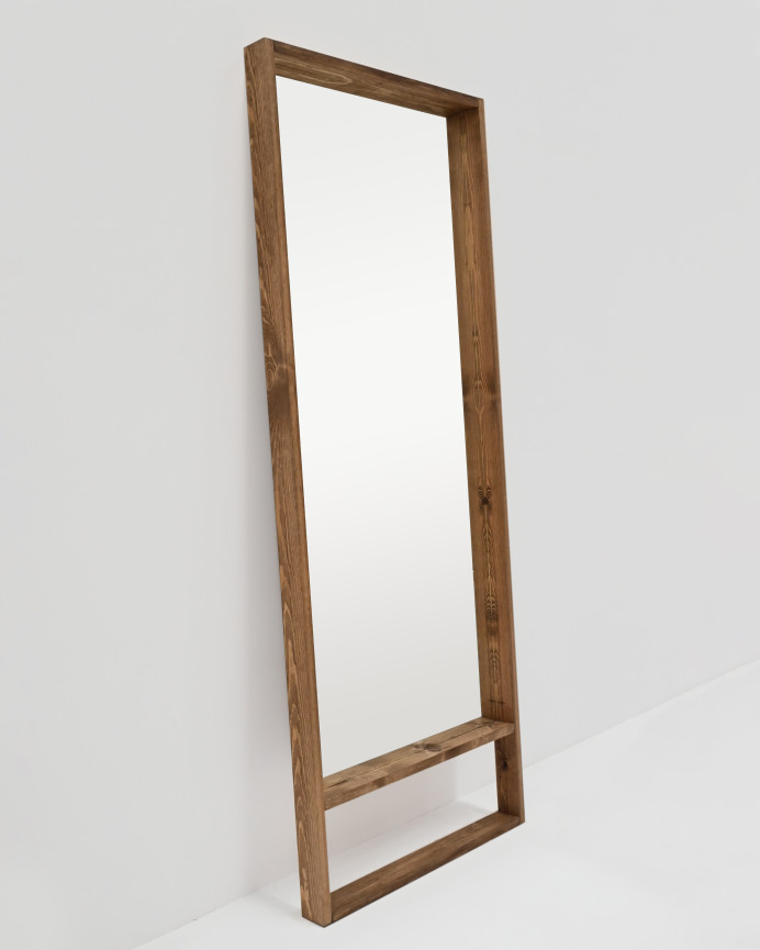 Specchio in legno massello color rovere scuro di varie misure