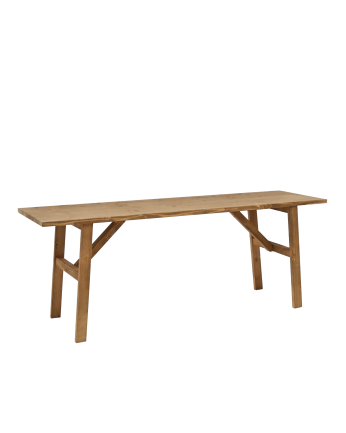 Panchina in legno massello in tonalità di rovere scuro di 120x45cm