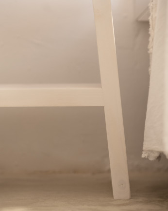 Tavolino da notte o ausiliario in legno massello in tonalità bianca di 45x39cm