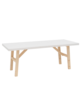 Tavolino in legno massello con finitura naturale