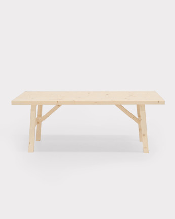 Tavolino da salotto in legno massello finitura naturale