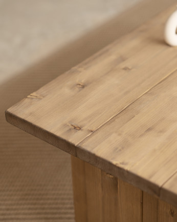 Tavolino in legno massello finitura rovere scuro di 120x60cm