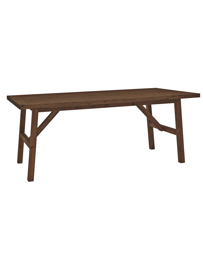 Tavolo da pranzo in legno massello color noce di varie dimensioni