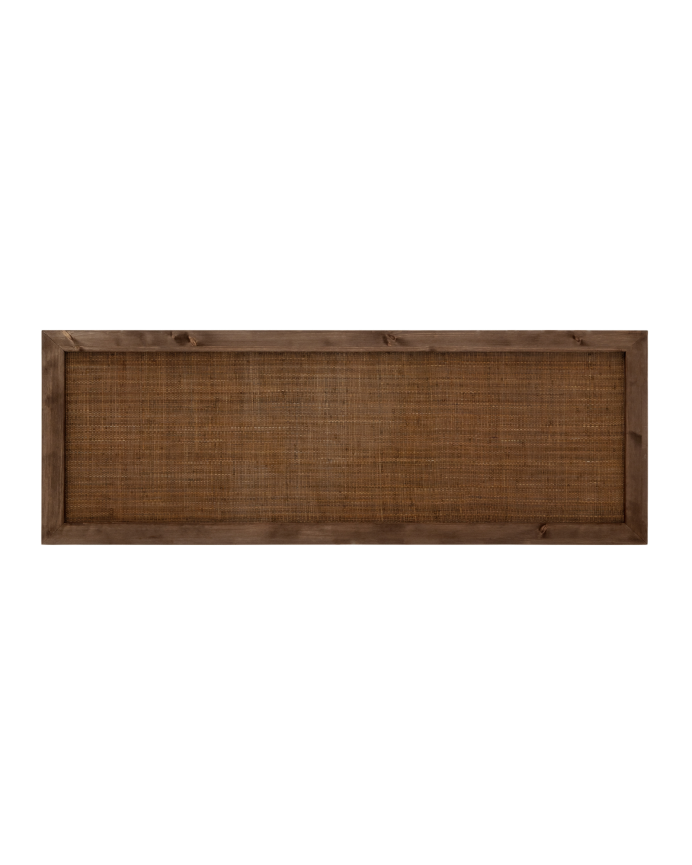 Testiera in legno massello e rafia in tonalità noce di varie dimensioni