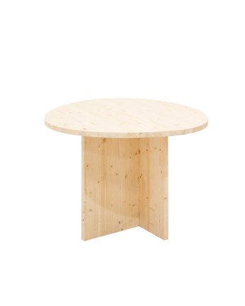 Tavolo da pranzo in legno massello in tono naturale da 100cm