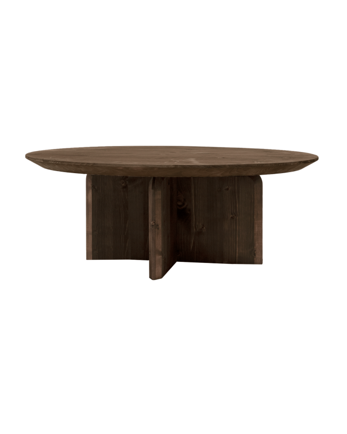 Tavolino rotondo in legno massello di noce in varie misure