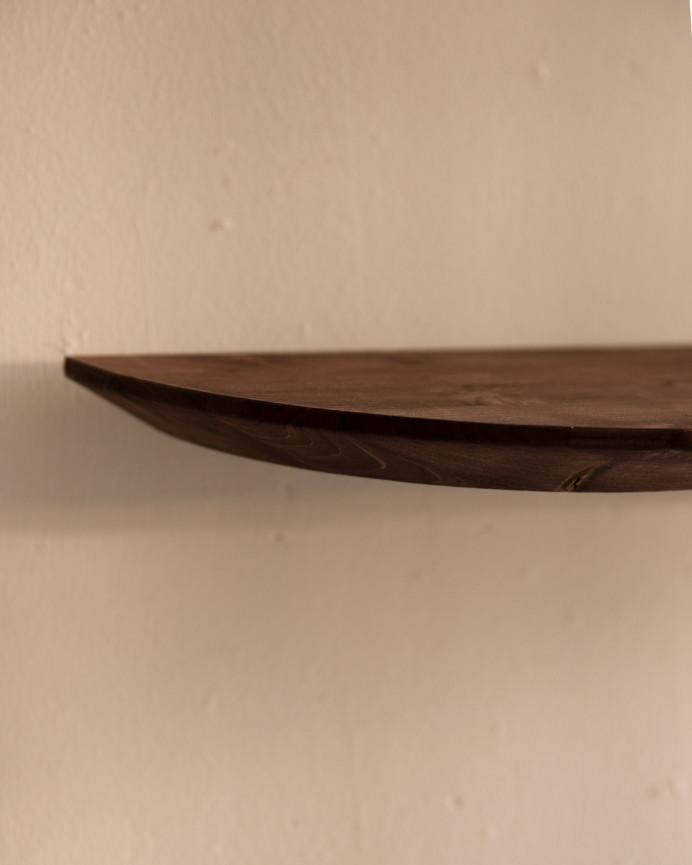 Mensola galleggiante rotonda in legno massello colore noce di varie misure