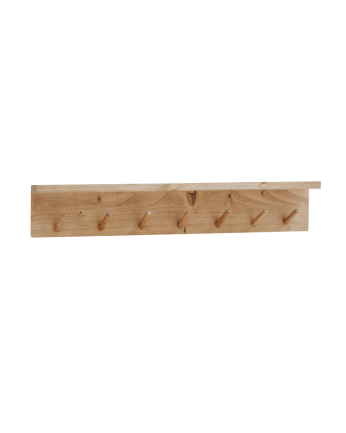 Appendiabiti da parete in legno massello color rovere medio di 61x9,5cm