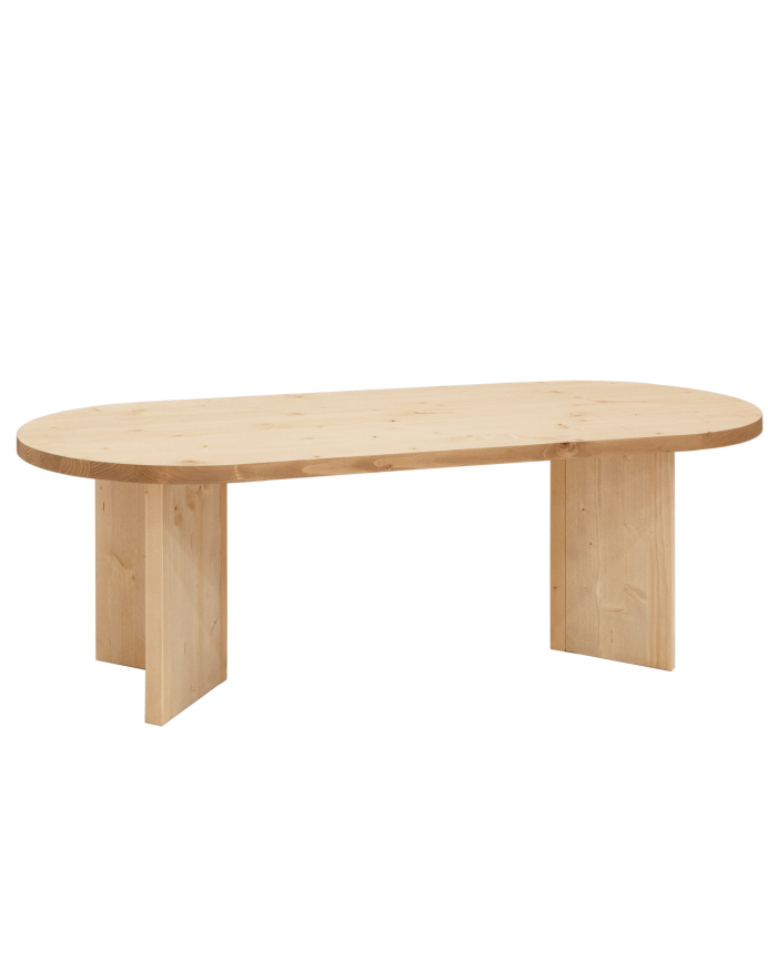 Tavolo da pranzo in legno massello in tonalità di rovere medio di varie misure