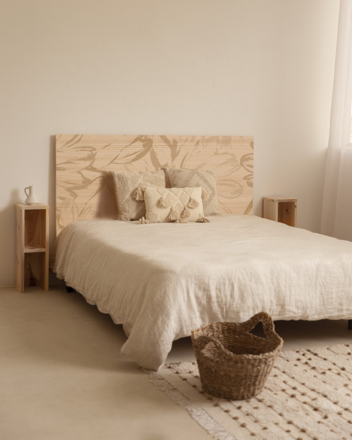 Testata del letto in legno massello con stampa di varie dimensioni