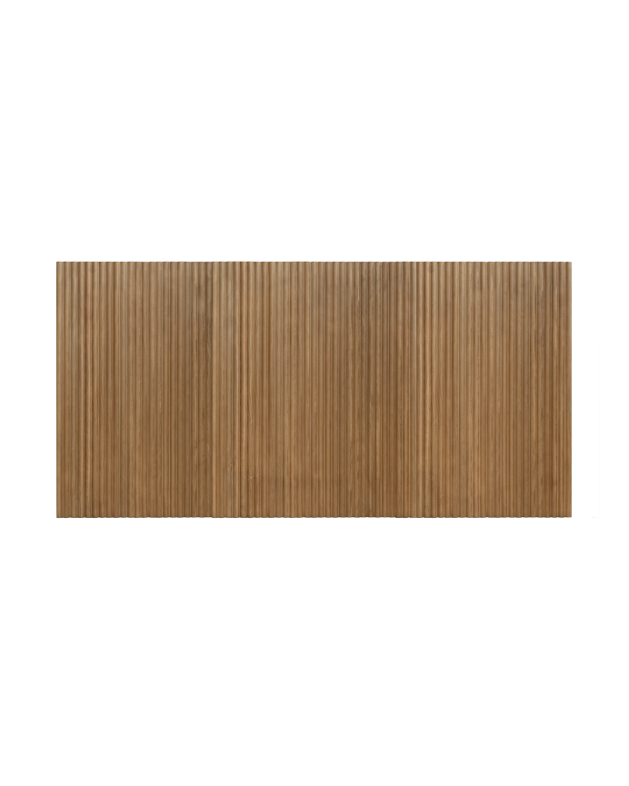 Pannello della testiera in legno massello in tonalità di rovere scuro di varie misure.