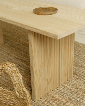 Tavolo da centro in legno massello di rovere medio di 120cm