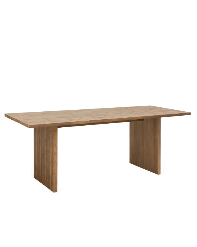 Tavolo da pranzo in legno massello in tonalità di rovere scuro di varie dimensioni