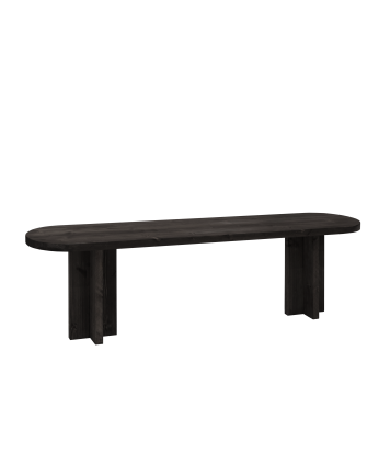 Panchina in legno massello di colore nero di varie dimensioni