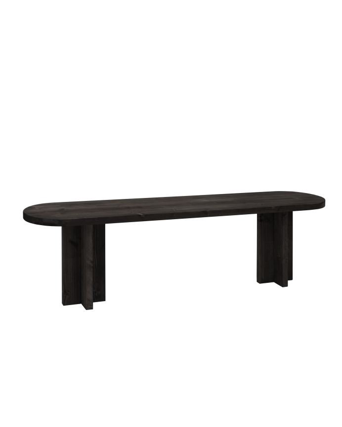 Panchina in legno massello di colore nero di varie dimensioni
