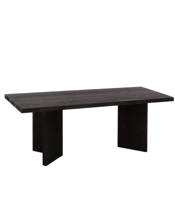 Tavolino in legno massello in tono nero di 120x50 cm