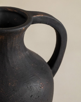 Vaso in ceramica nero 25x20,5cm