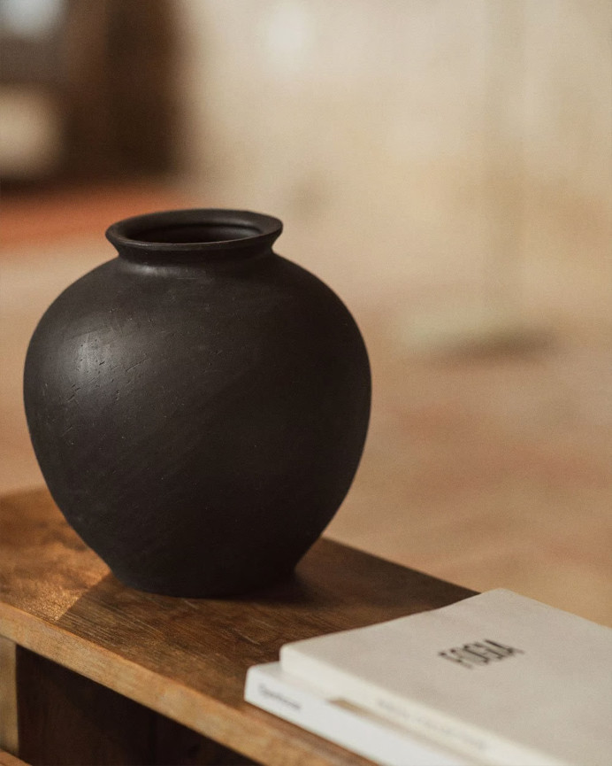 Vaso in ceramica nero 22,5cm