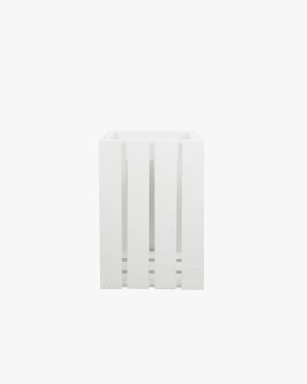 Cestino/Portaombrelli in legno massello in tono bianco 30,5x49x26,6cm