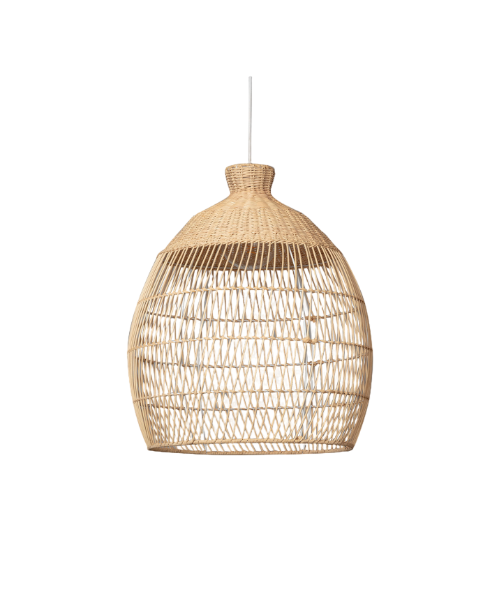 Lampada da soffitto in fibra di vimini naturale di colore naturale 60x50cm