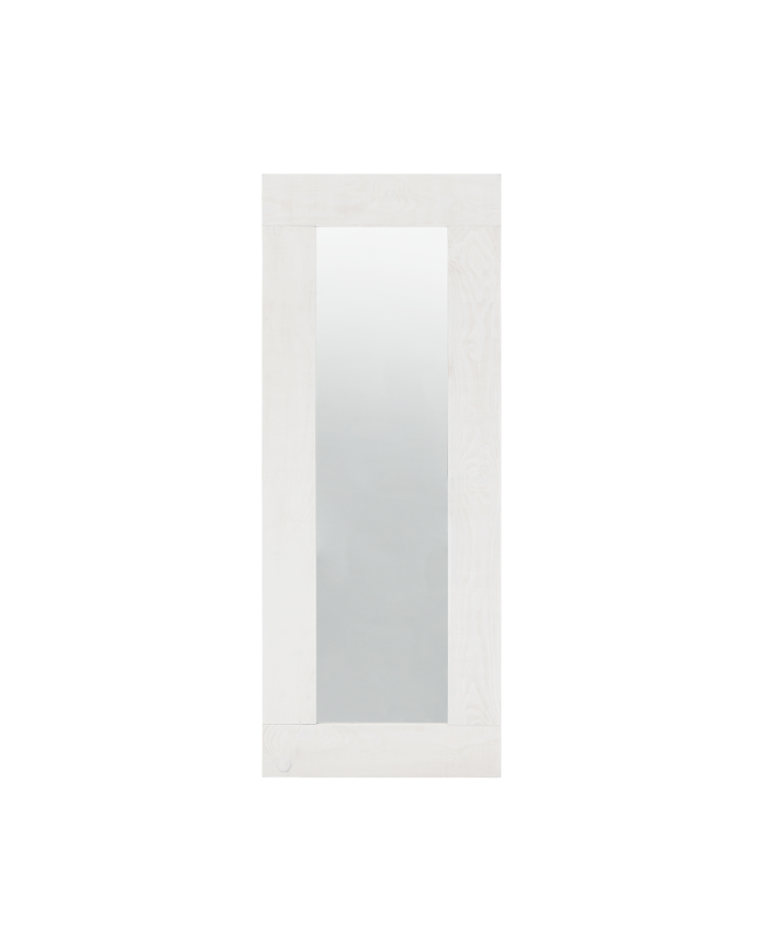 Specchio effetto legno massello colore bianco di 165x65cm